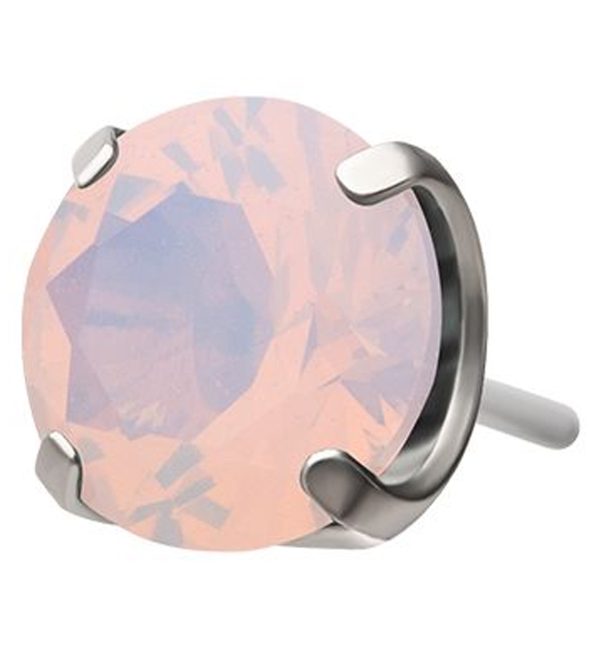 Faceted Pink Opalite Titanium Threadless Top Online now