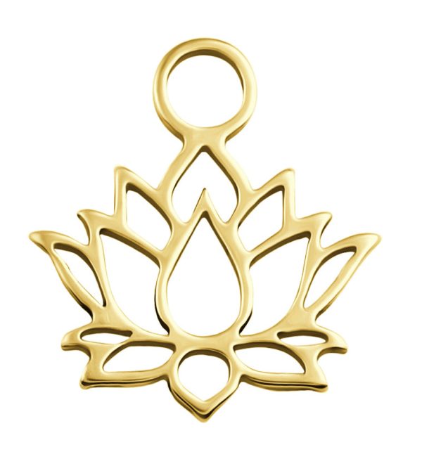 Gold PVD Lotus Flower Stainless Steel Charm Supply