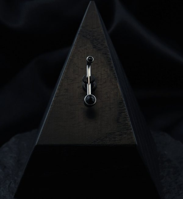 Vertical Clitoral Hood Black CZ Bar Discount - Image 2