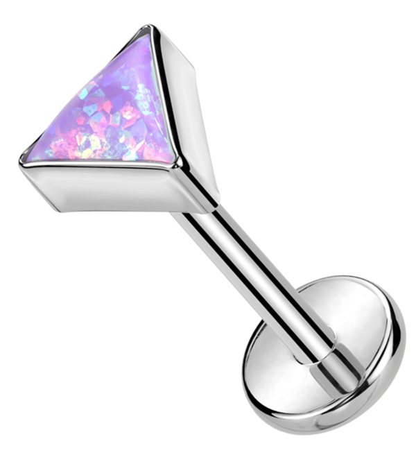 Triangle Purple Opalite Titanium Threadless Labret Hot on Sale