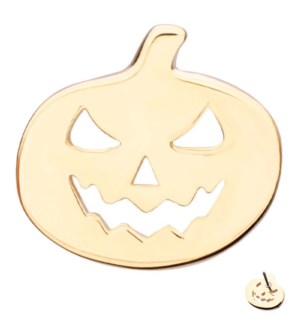 14kt Gold Stingy Jack Pumpkin Threadless Top Online Sale