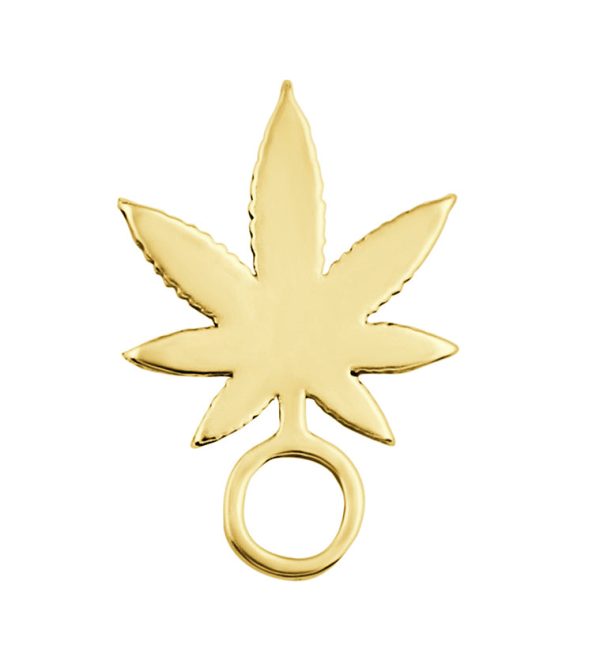 Gold PVD Hemp Leaf Stainless Steel Charm For Cheap