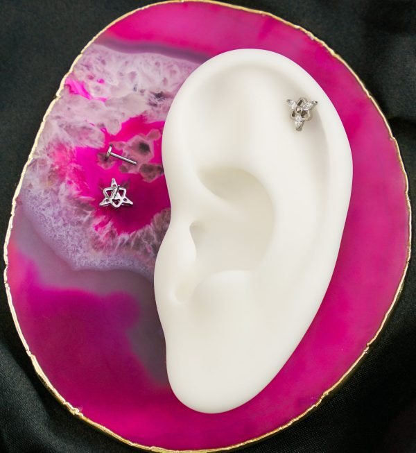 Propeller Clear CZ Titanium Threadless Labret For Sale - Image 2