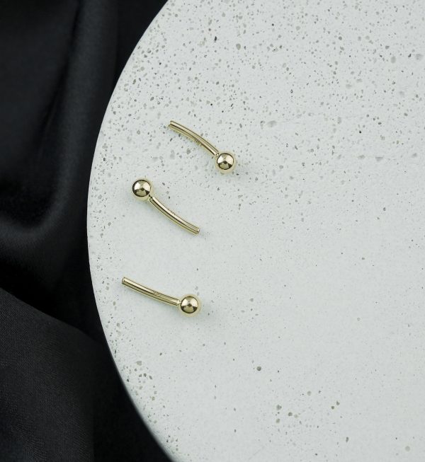 14kt Gold Threadless Curved Barbell (Post Only) Sale - Image 2