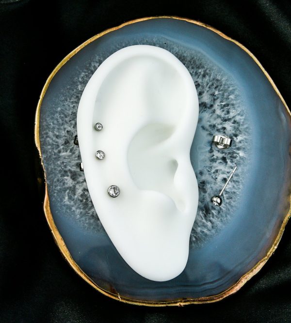 Clear Bezel CZ Stainless Steel Stud Earrings Hot on Sale - Image 2