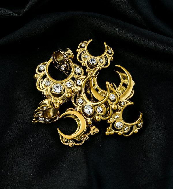 Gold PVD Filigree Clear CZ Stainless Steel Saddles Cheap - Image 2
