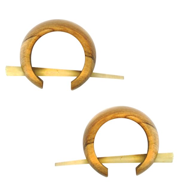 Olive Wood Cuff Stirrup Earrings Cheap