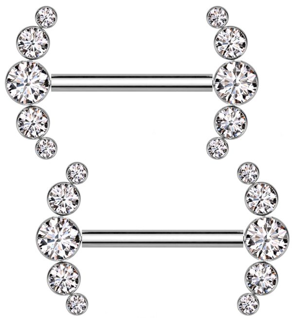 Arch Clear CZ Titanium Threadless Nipple Ring Barbell Online