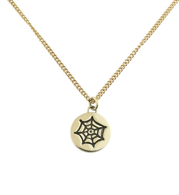 Spiderweb Brass Charm Necklace Supply