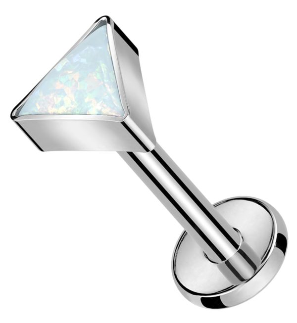 Triangle  White Opalite Internally Threaded Titanium Labret Online Sale