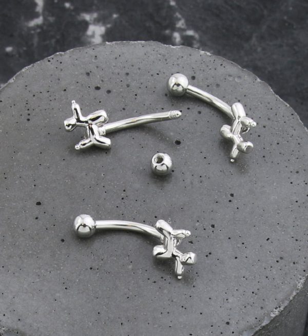 Balloon Dog Stainless Steel Curved Barbell Online now - Image 2