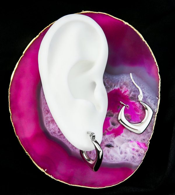 Apex Stainless Steel Hinged Hoop Earrings Fashion - Image 2
