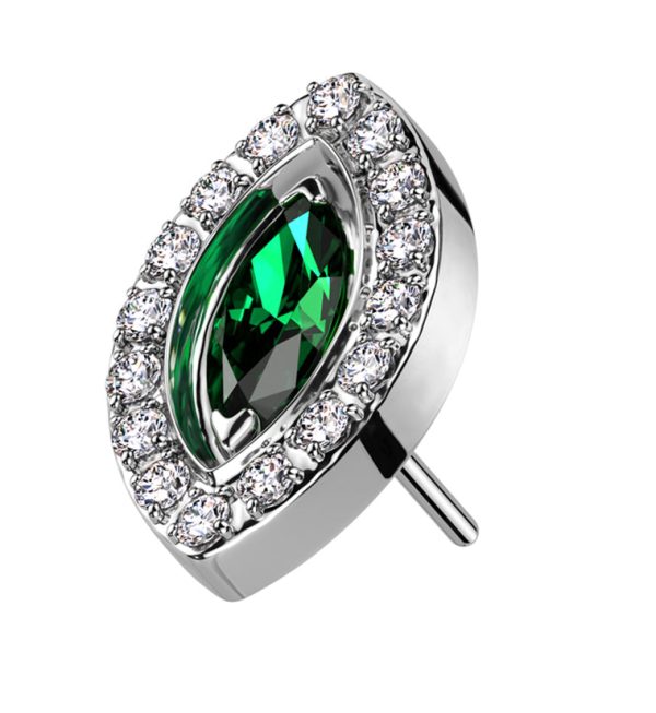 Oculus Emerald CZ Titanium Threadless Top Online Sale