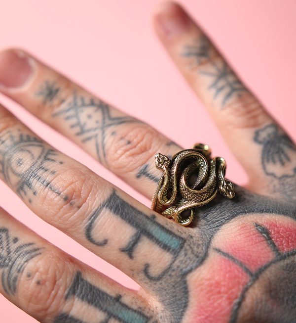Tangled Snakes Brass Ring Discount
