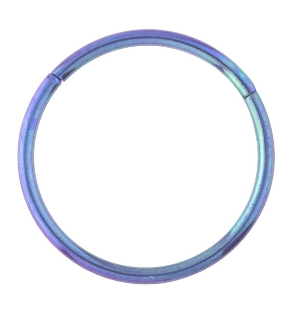 Blue Anodized Titanium Hinged Segment Hoop Ring Hot on Sale
