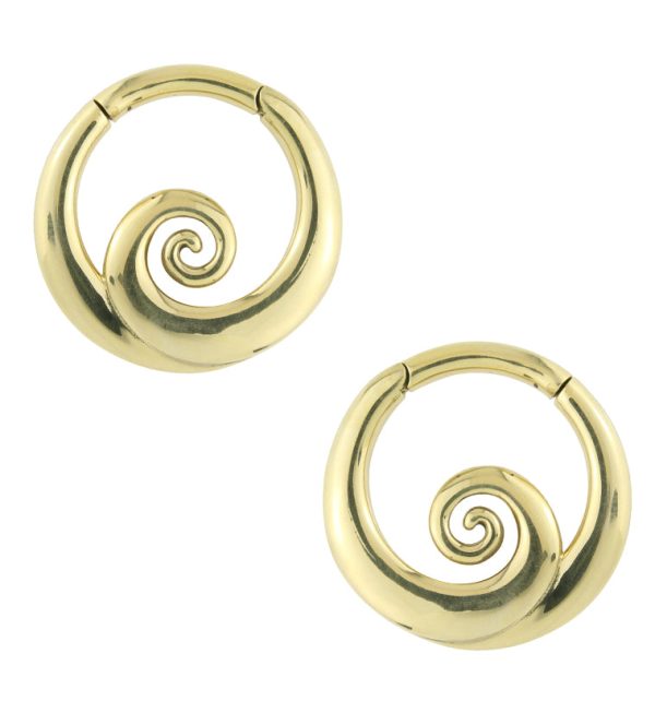 Swirl Brass Hinged Ear Weights Online now