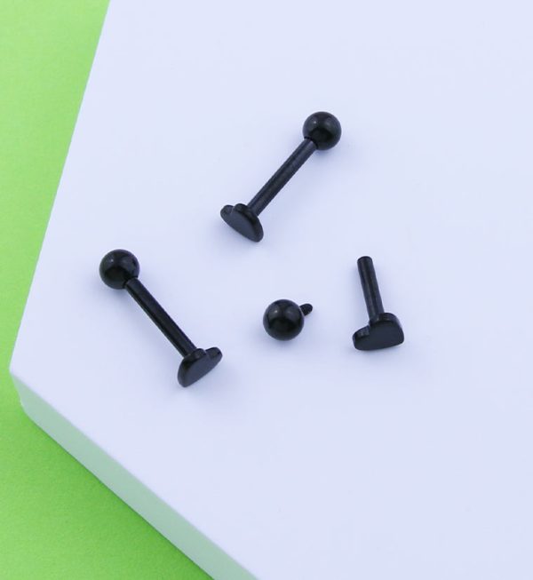 Black PVD Heart Ball End Internally Threaded Titanium Labret For Discount - Image 2