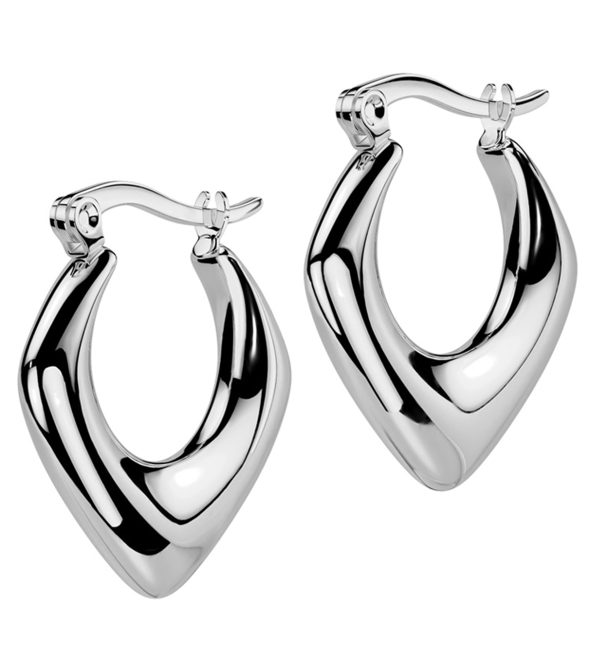 Apex Stainless Steel Hinged Hoop Earrings Fashion