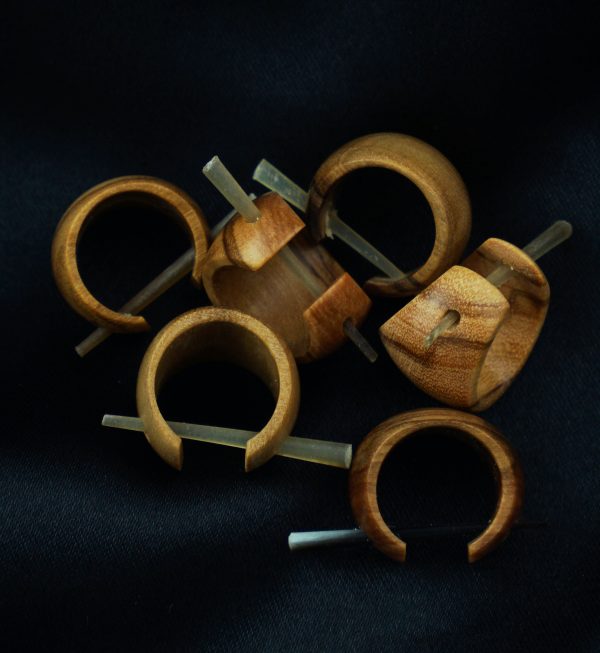 Olive Wood Cuff Stirrup Earrings Cheap - Image 2
