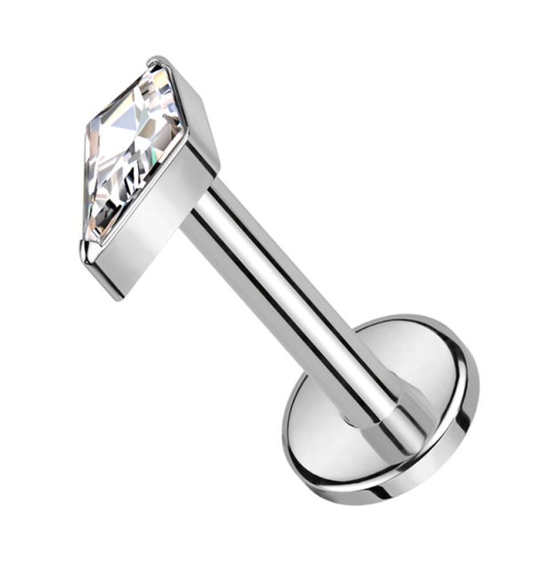 Abyss Clear CZ Internally Threaded Titanium Labret Online