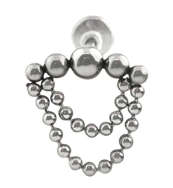 Arch Double Beaded Dangle Internally Threaded Stainless Steel Labret For Cheap