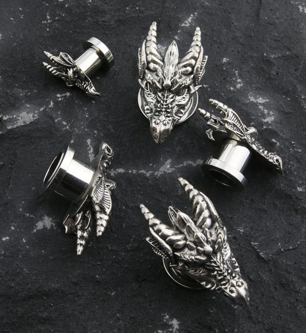 Dragon Head Stainless Steel Tunnel Plugs Online - Image 2