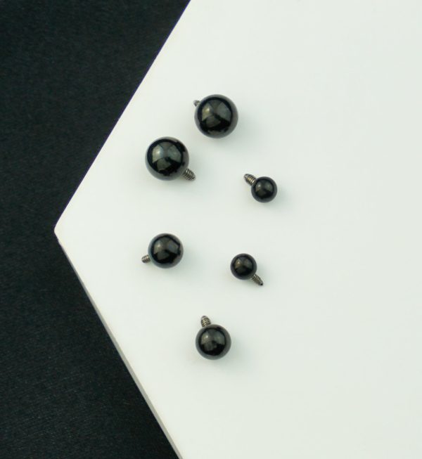 Black PVD Ball Internally Threaded Titanium Top Online - Image 2