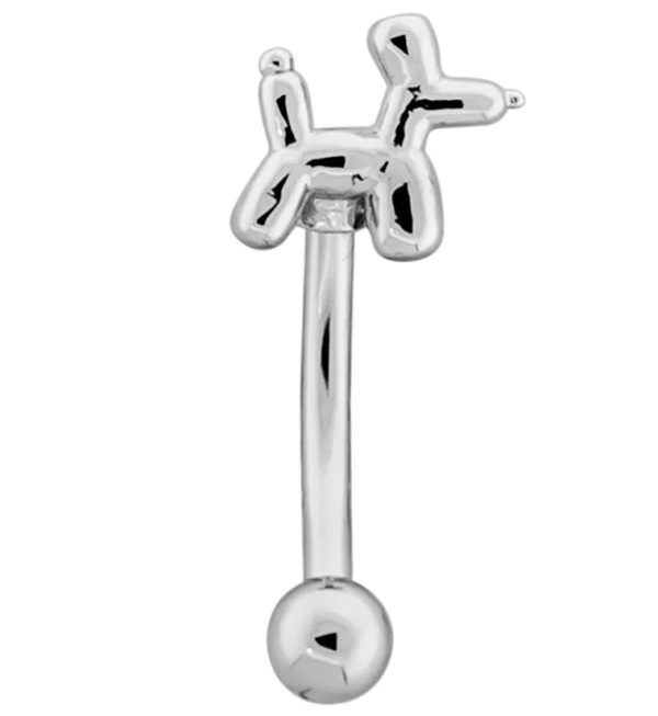 Balloon Dog Stainless Steel Curved Barbell Online now