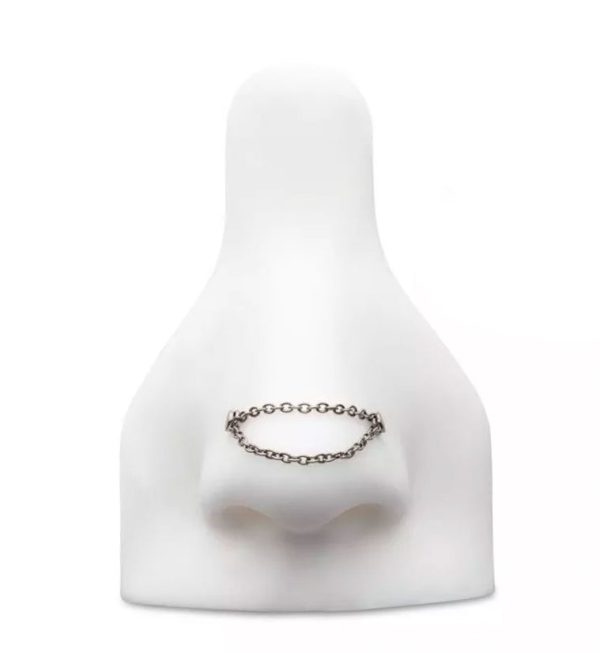 Double Rolo Titanium Nose Piercing Chain For Sale - Image 2