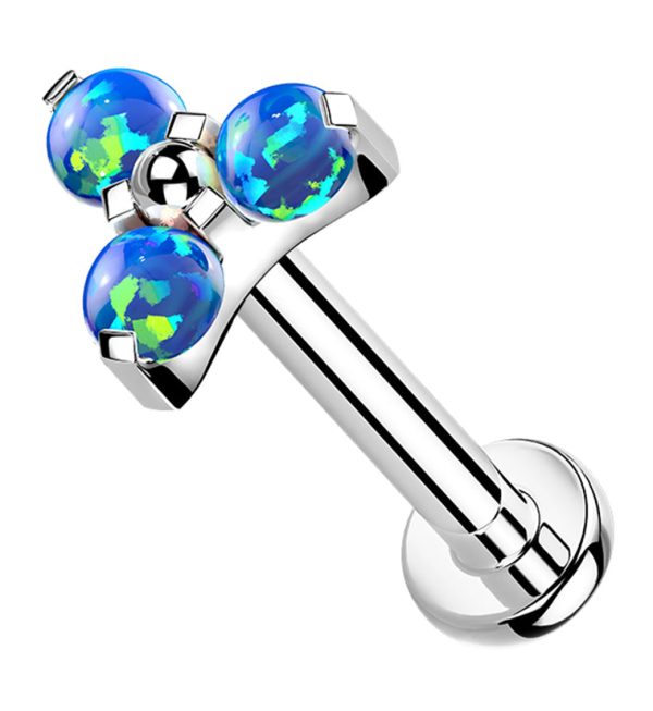 Triad Blue Opalite Titanium Internally Threaded Labret Online Sale