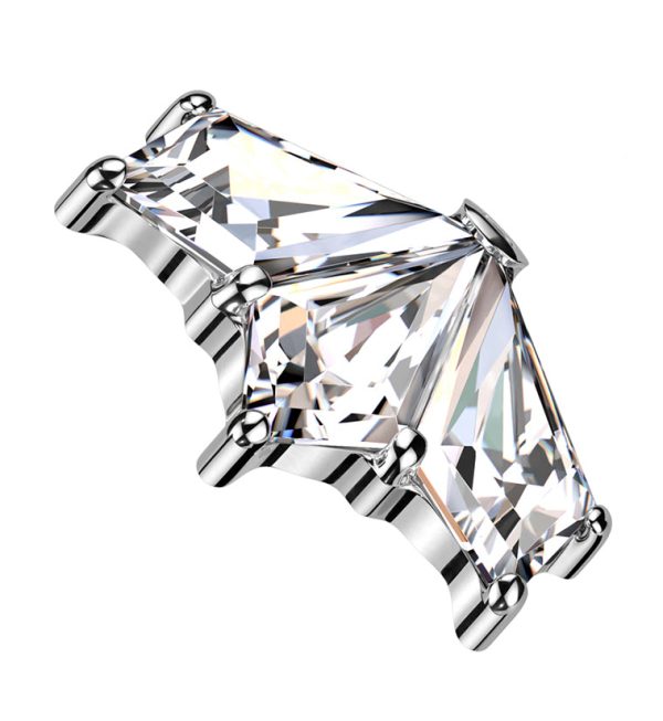 Triple Poly Clear CZ Internally Threaded Titanium Top on Sale