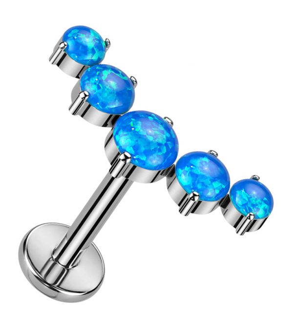 Curve Blue Opalite Titanium Internally Threaded Labret For Discount