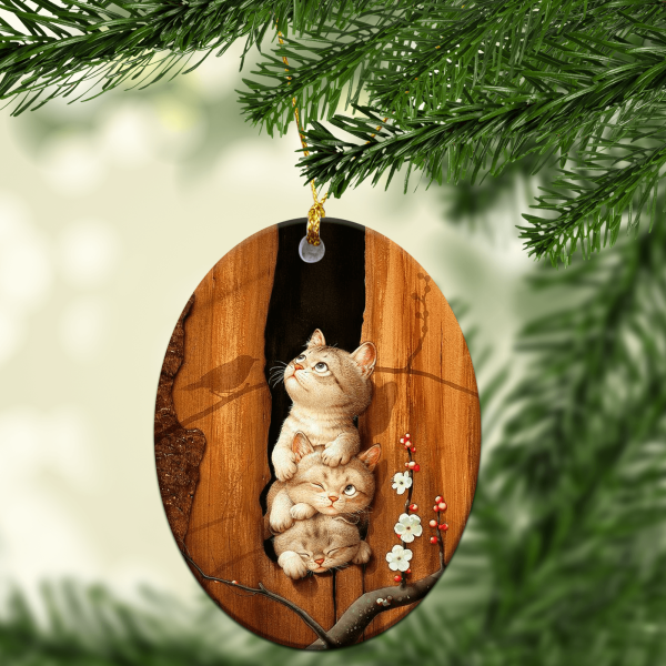 Cat Oval Ornament, Gift for Cat Lovers, Cat Mom - OO001PA06 Online Sale